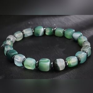 Multicolored Natural Stone Agate & Round Hermatite Spacers